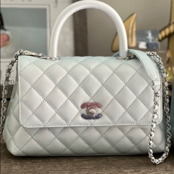 Chanel Coco Handle Small Light Blue Iridescent Limited Edition - Picture 8 of 13